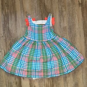 Janie and Jack Sky Blue Plaid Dress Size 18-24m
